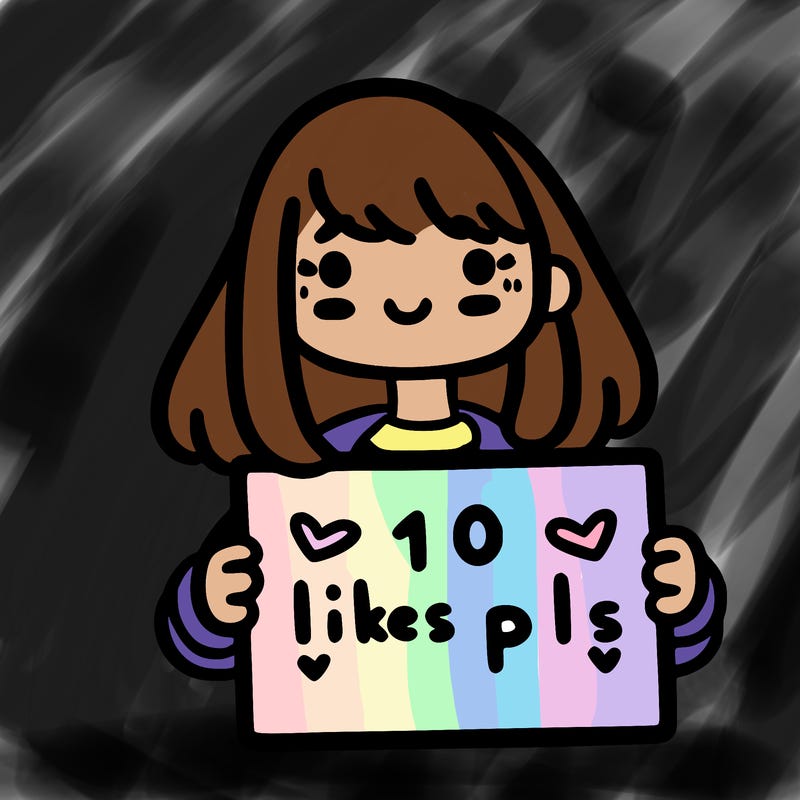 girl holding a sign that says 10 likes pls