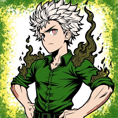 realistic manga man of fire