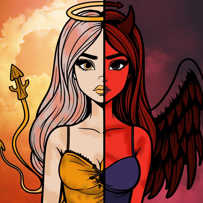 devil vs angel realistic girl