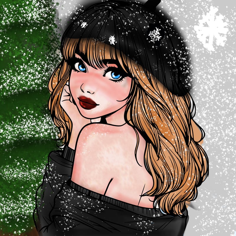 realistic girl with bangs looking over her shoulder