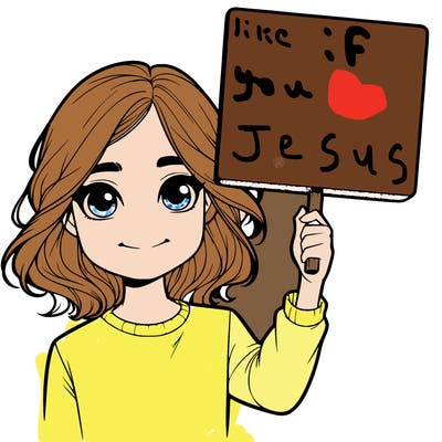 realistic girl holding up a sign