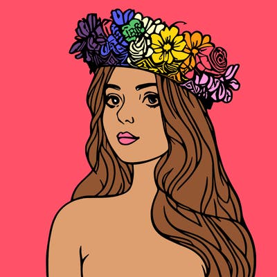 girl with flowers crown