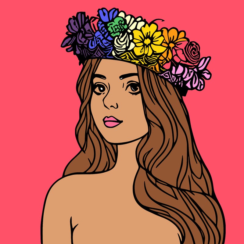 girl with flowers crown