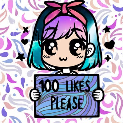 girl holding sign saying 100 likes please