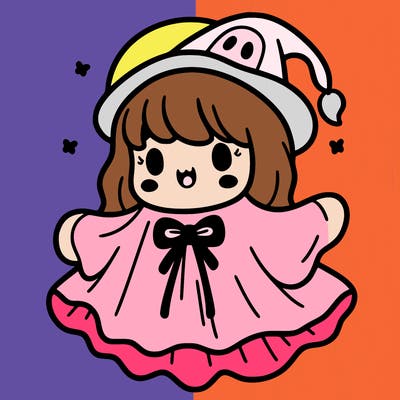 halloween girl in a ghost costume