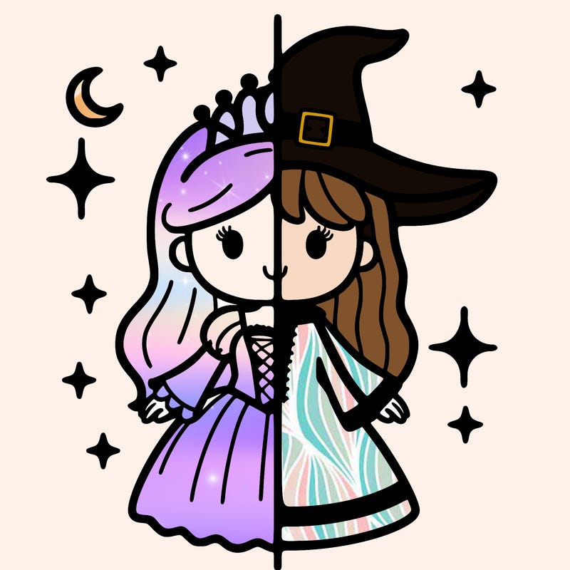 split princess and witch