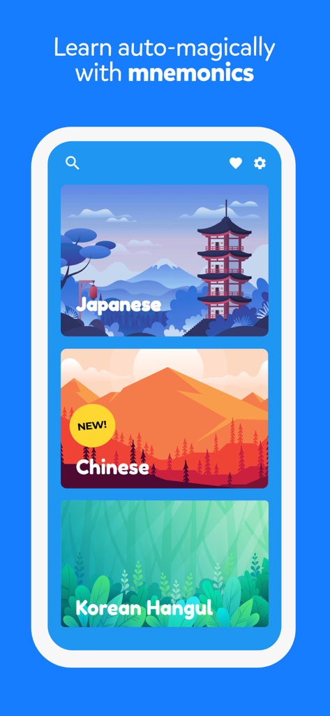 Learn Languages with Dr. Moku - Dr. Moku app interface showing Japanese Chinese and Korean language courses
