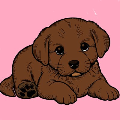 a cute realistic puppy