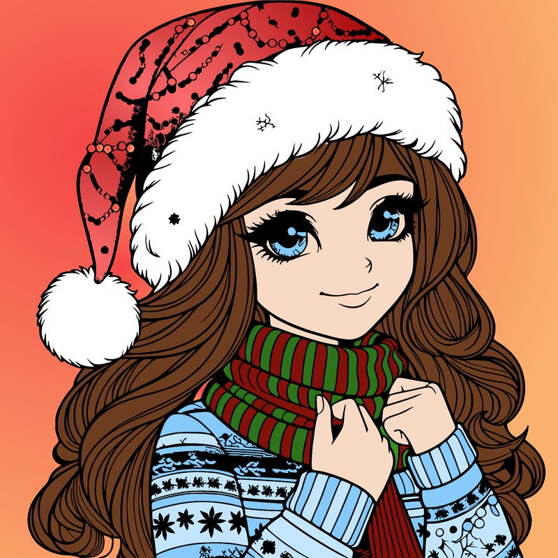 realistic christmas girl