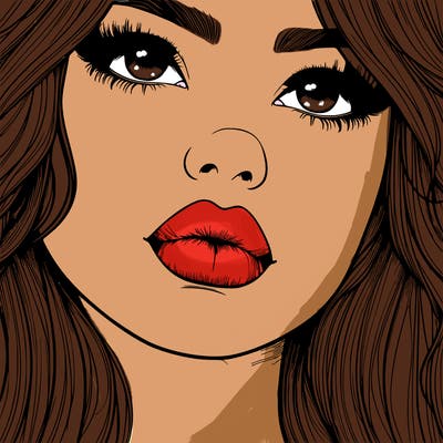 really realistic girl with lips