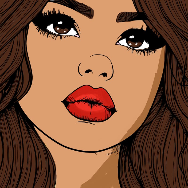 really realistic girl with lips
