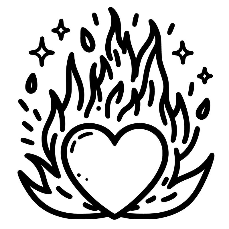 heart set on fire