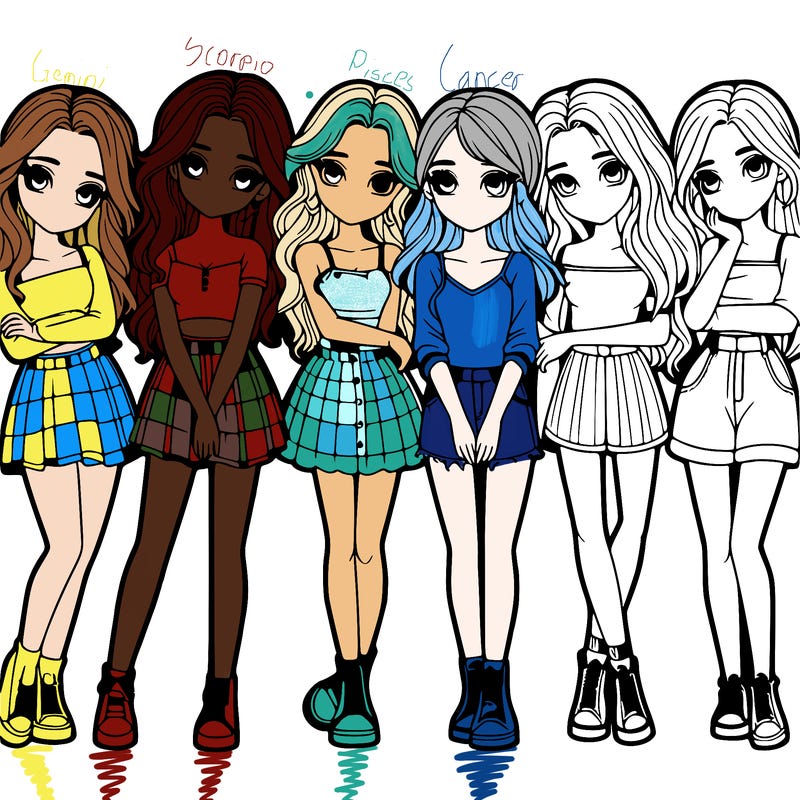 a group of girls realistic