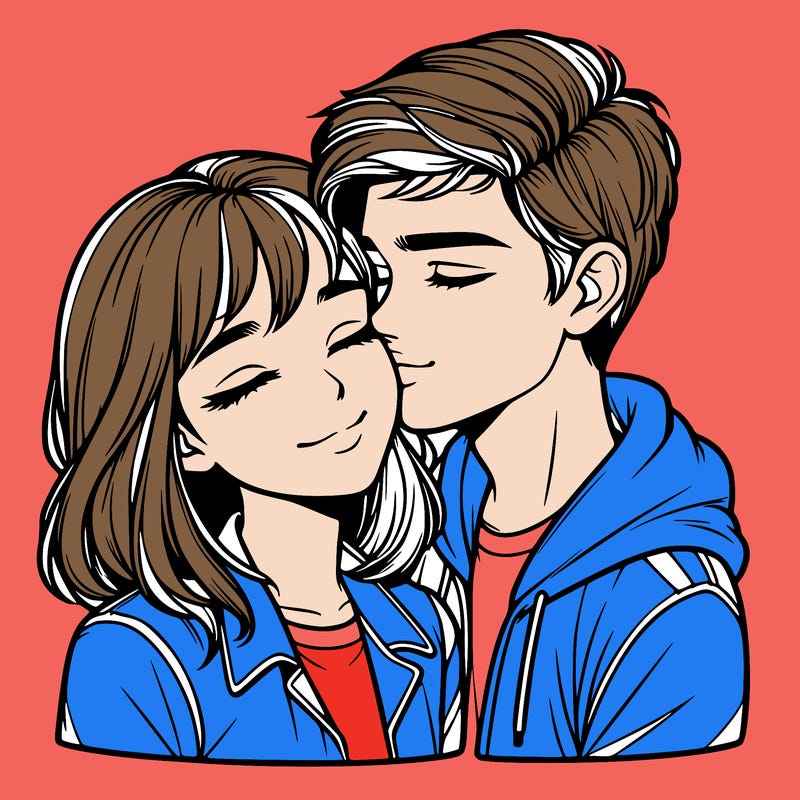 realistic girl and boy  love
