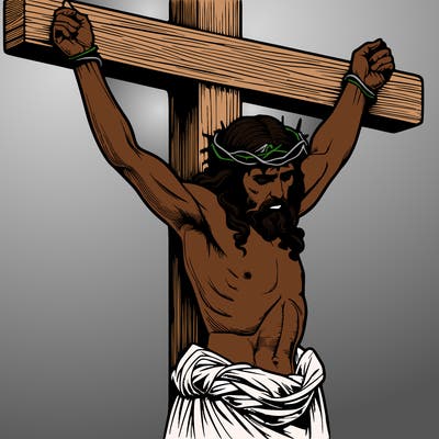 jesus realistic on the cross