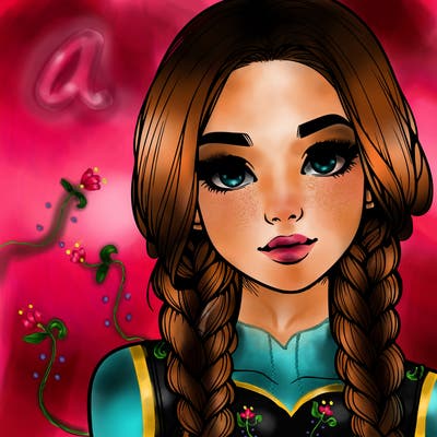 realistic girl with braids