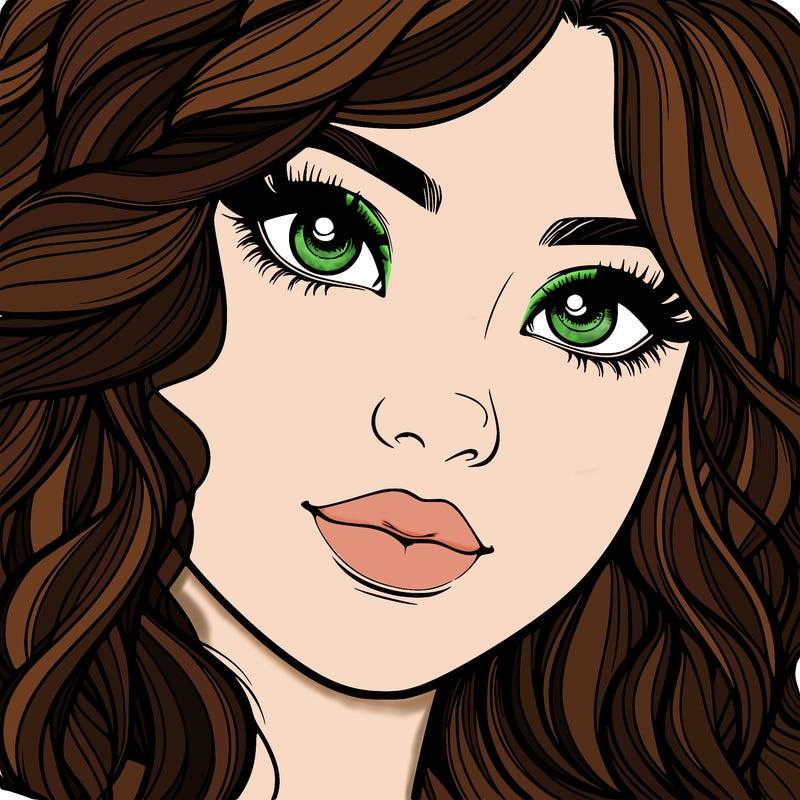 beautiful realistic girl close up to the camera with wavy hair,