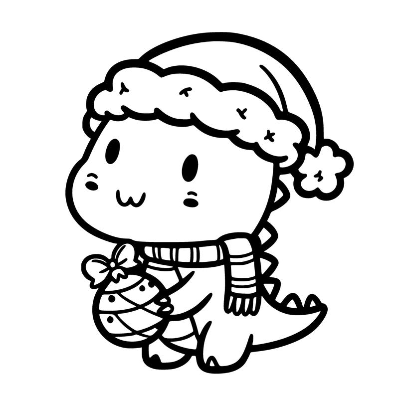 cute christmas dinosaur
