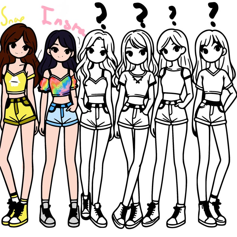 a group of girls wearing crop tops and shorts