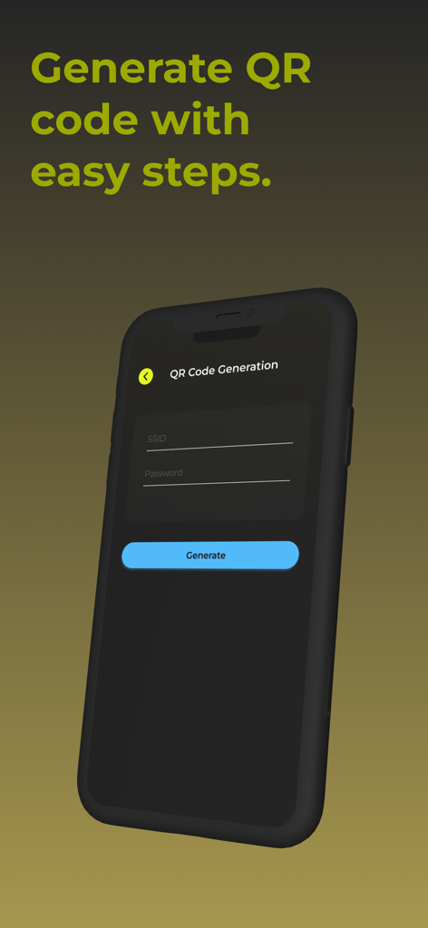 Portable WiFi - Hotspot - Interfaz de la aplicación móvil para generar un código QR para compartir credenciales de red WiFi