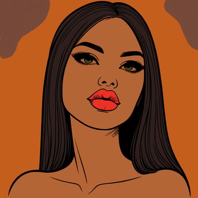 realistic woman with full lips