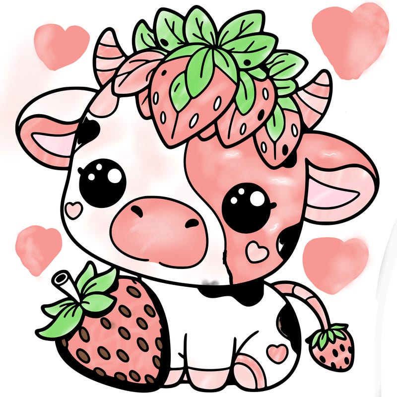 cute strawberry cow