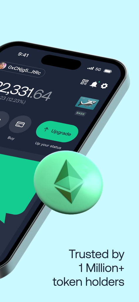 Nodle Cash Wallet app interface showing crypto balance and NFT minting feature