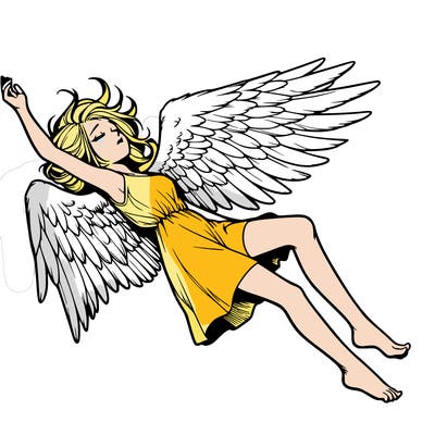 a falling angel realistic