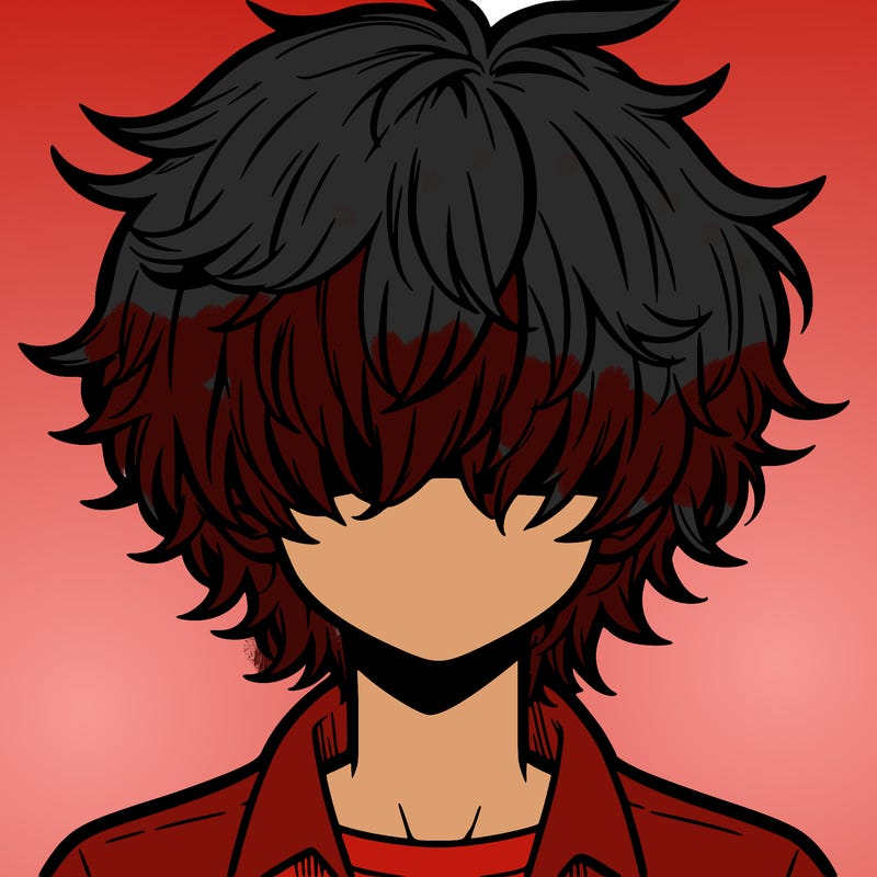 manga boy fluffy hair covering his eyes