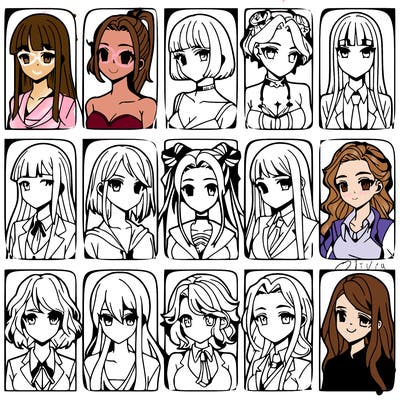 girls that look diffrent anime