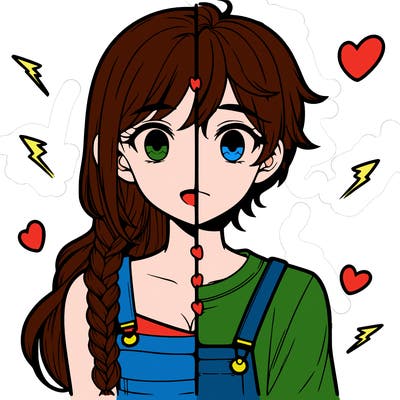 realistic girl boy split