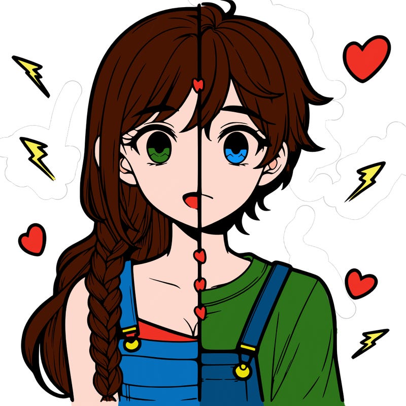 realistic girl boy split