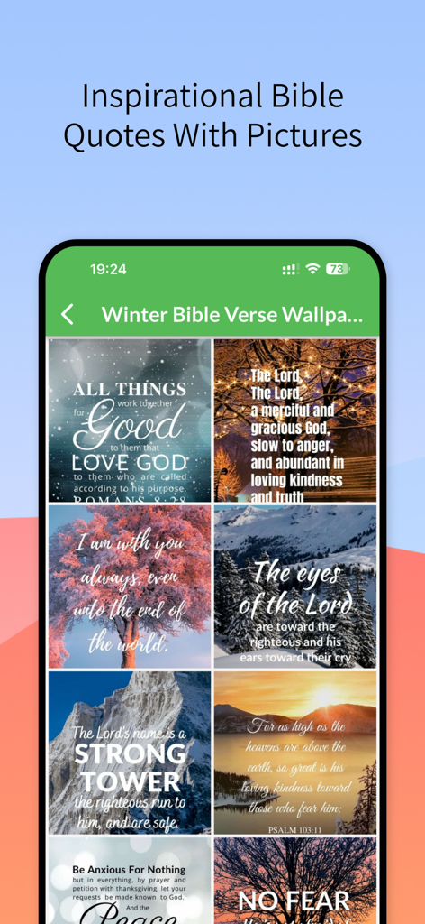 Una colección de versículos bíblicos inspiradores sobrepuestos a hermosos fondos de naturaleza