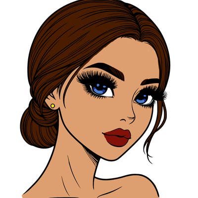 realistic girl with lashes