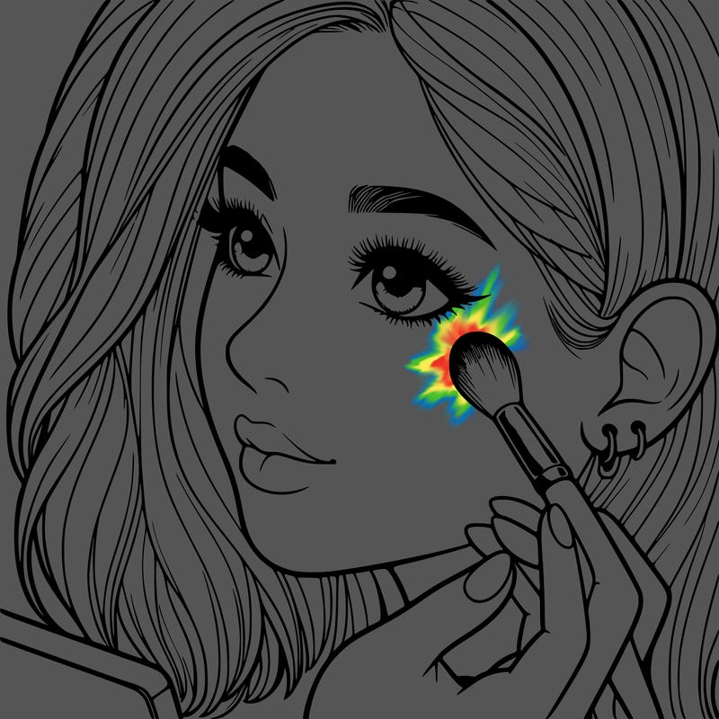 a realistic girl doing her makeup