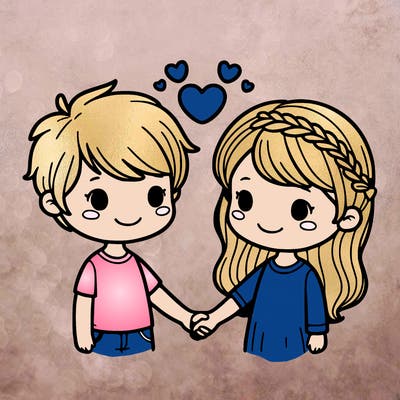 boy and girl holding hands in love