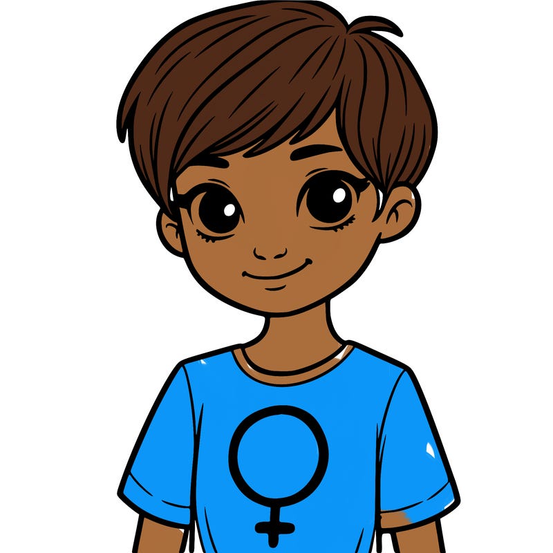 girl with pixie cut and feminist shirt