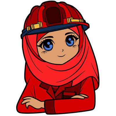a muslim woman with a veil who is a engineer