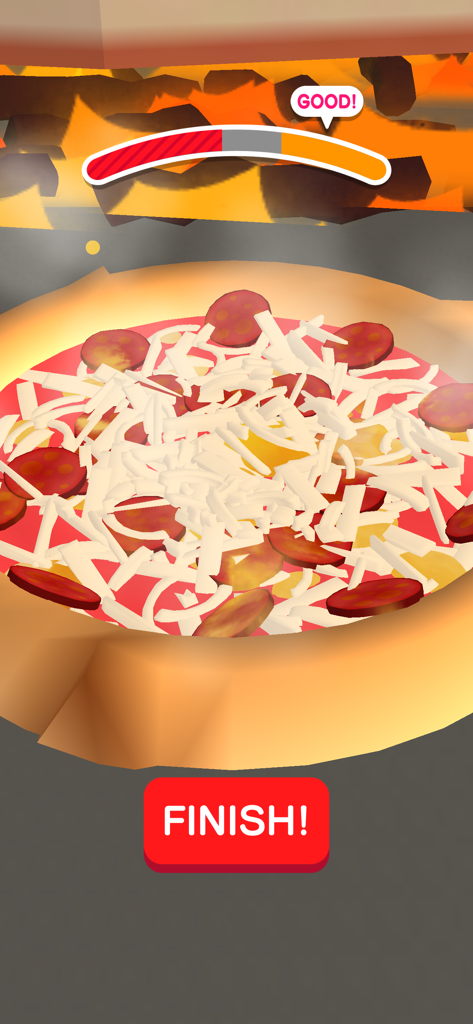 Pizzaiolo! - Cuocere una pizza al salame e formaggio in un forno nel gioco Pizzaiolo