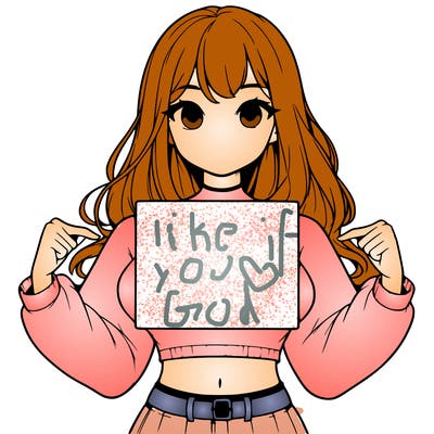 girl holding a blank sign in a long sleeve crop top