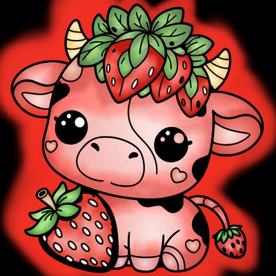 cute strawberry cow