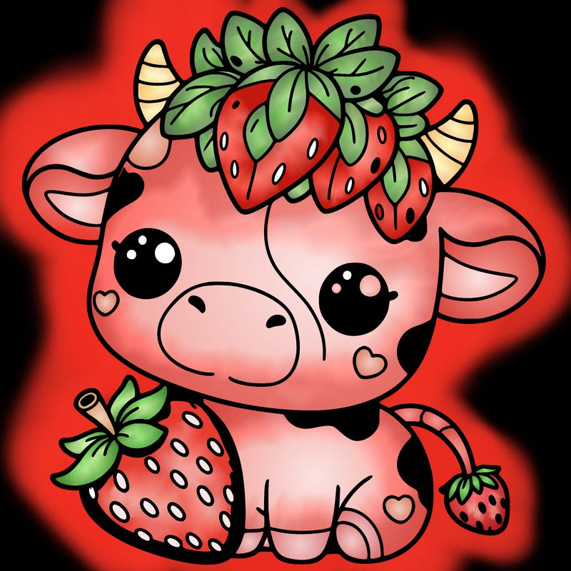 cute strawberry cow