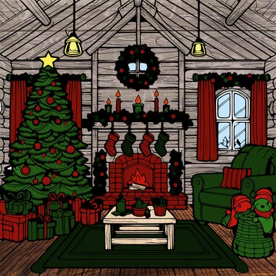 christmas house interior