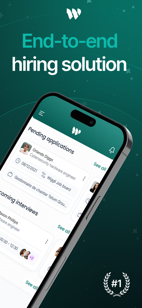 Wiggli Client - Wiggli Client mobile App zeigt Kandidatenverfolgung und Einstellungslösung an