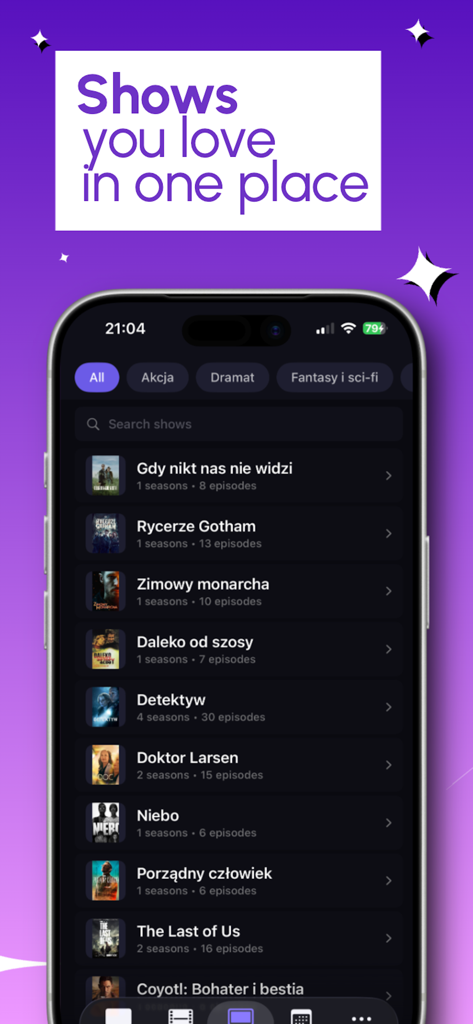 DaddyTV IPTV Player - Interface do aplicativo móvel DaddyTV IPTV Player exibindo uma lista organizada de programas de TV com categorias e pôsteres