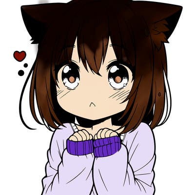 shy anime catgirl