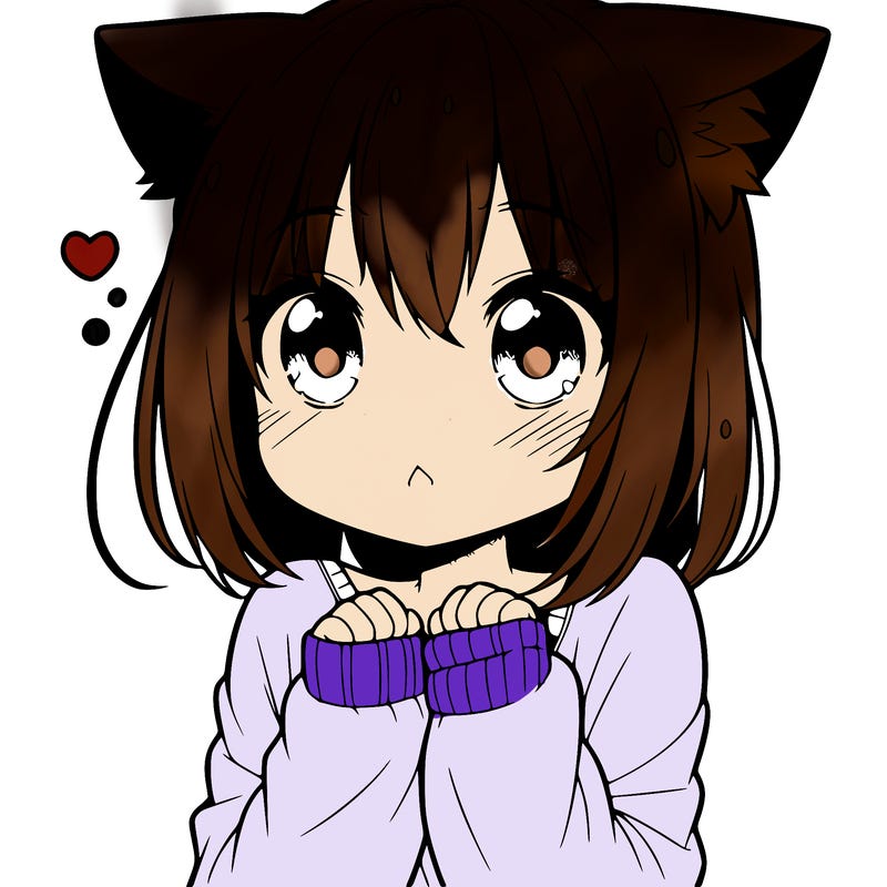 shy anime catgirl