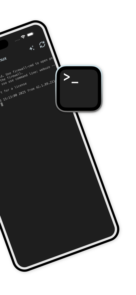 Termux Pro - - Termux Pro app interface showing a Linux terminal and command line prompt on an iPhone screen