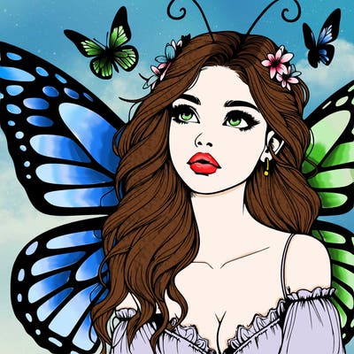 butterfly fairy realistic girl