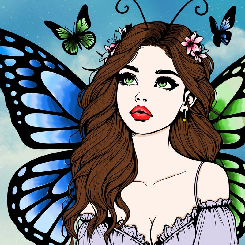 butterfly fairy realistic girl